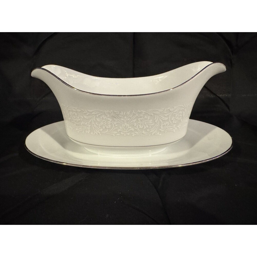 Grace Fine China Concerto Gravy Boat with Under Plate